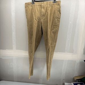 Lands' End Mens 34 Corduroy Pants Light Brown Tailored Fit 100% Cotton Straight